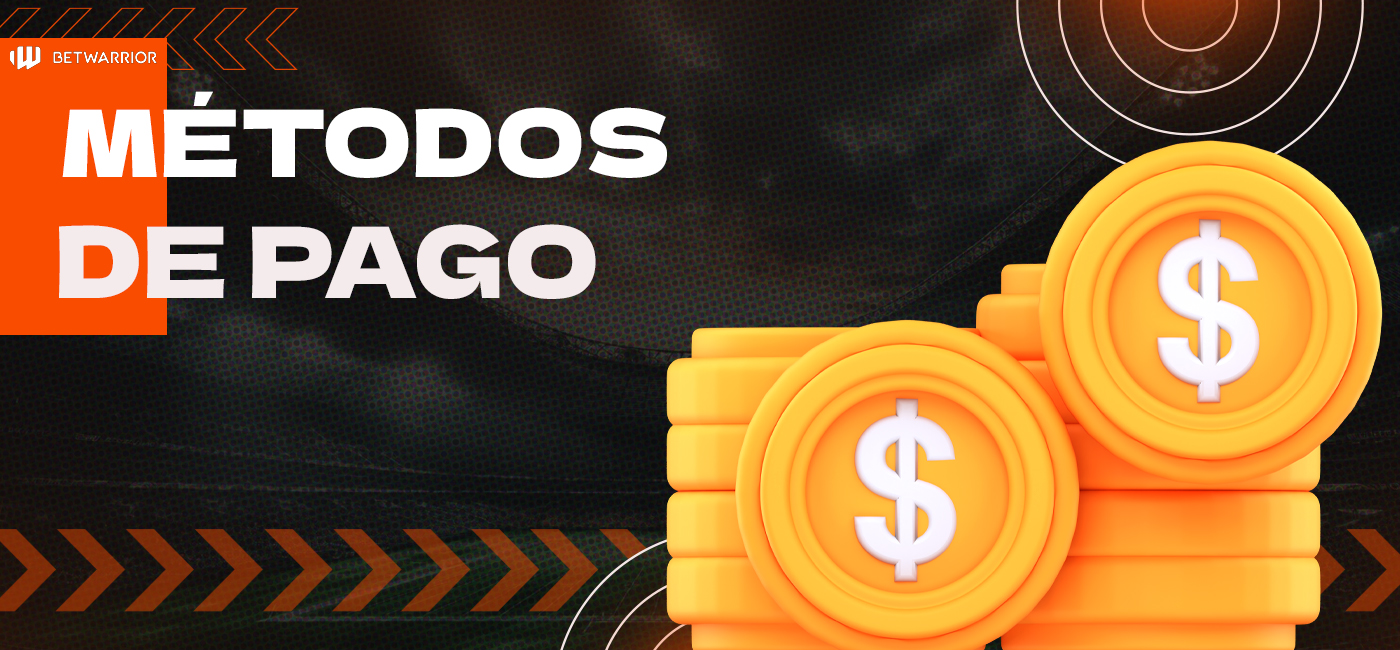Métodos de pago disponibles en la app de Betwarrior