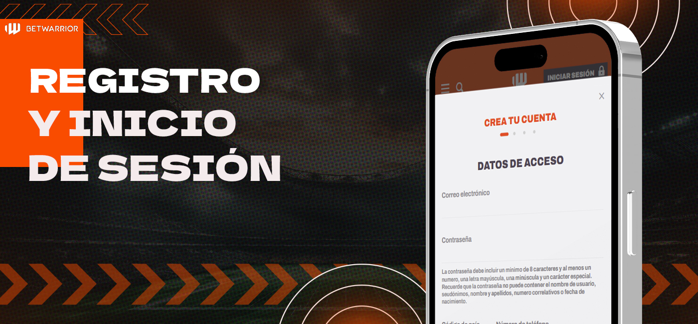 Registro e inicio de sesión en su cuenta de Betwarrior
